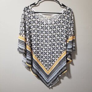 Live and Let Live Sheer Shawl Blouse Women's 1X